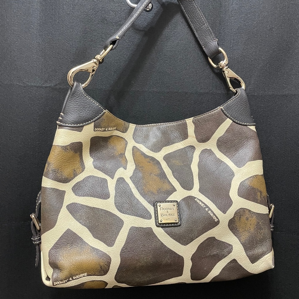 Dooney & Bourke giraffe print leather handbag - Picture 1 of 5